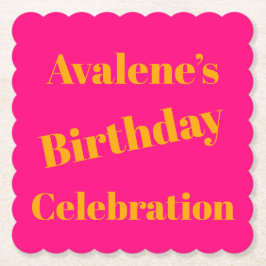 Fett rosa und leuchtend orange Geburtstagsfeier Untersetzer