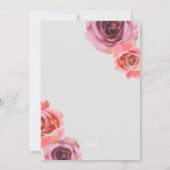 Fett rosa und Lila Frühjahrsfeiern Rose Hochzeit Einladung (Rückseite)