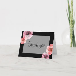 Fett rosa und Lila Frühlings-Rose Dankeskarte