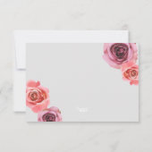 Fett rosa und Lila Frühlings-Rose RSVP Karte (Rückseite)