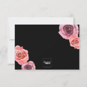 Fett rosa und Lila Frühlings-Rose RSVP Karte (Rückseite)