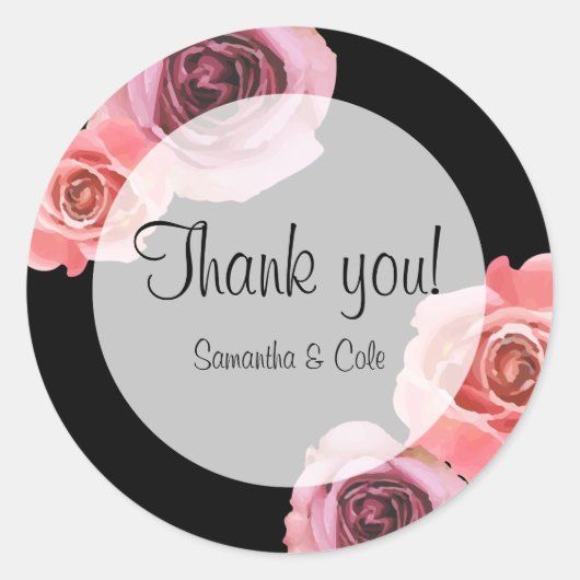 Fett rosa und Lila Frühlings-Rose Runder Aufkleber (Vorderseite)