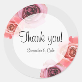 Fett rosa und Lila Frühlings-Rose Runder Aufkleber