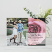 Fett rosa und Lila Frühlings-Rose Save The Date (Stehend Vorderseite)
