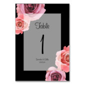 Fett rosa und Lila Frühlings-Rose Tischnummer (Vorderseite)