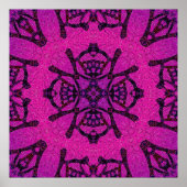 Fett rosa und Lila geometrisches Muster Poster (Vorne)