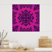 Fett rosa und Lila geometrisches Muster Poster (Küche)