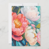 Fett rosa und orange Braun in blühendem Brautparty Einladung (Rückseite)