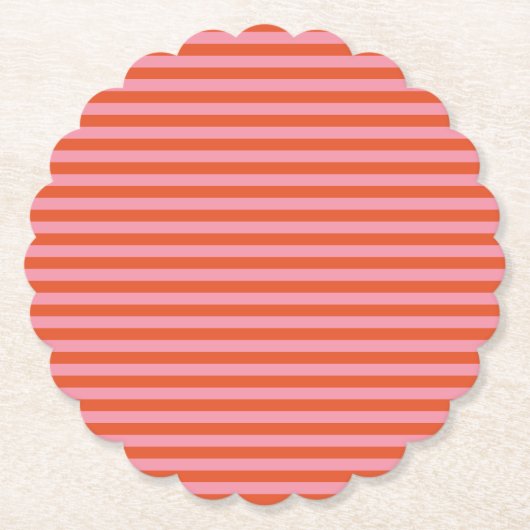 Fett rosa und orange Streifen Untersetzer (Vorderseite)