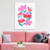 Fett rosa und rot florale Kunst drucken Leinwanddruck (Insitu (Wohnzimmer))