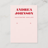 Fett rosa und rot - Mitte Jahrhundert Mod Ohrring Visitenkarte (Vorderseite)