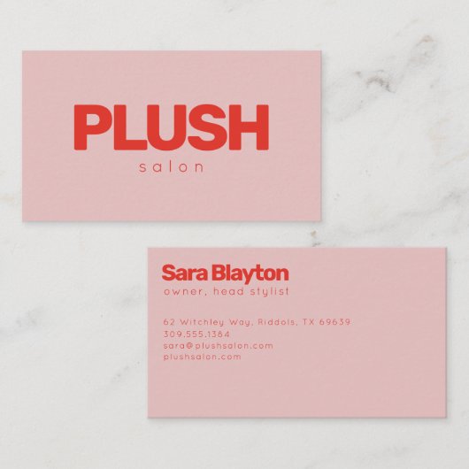 Fett rosa und rot Moderne Personalisiert Visitenkarte (Vorne/Hinten)