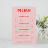 Fett rosa und rot - Preisliste für Business Servic (Stehend Vorderseite)