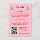 Fett rosa und roter QR Code Hochzeitsinformationen Begleitkarte (Vorderseite)