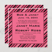 Fett rosa und schwarz gestrippte Einladungen (Vorne/Hinten)