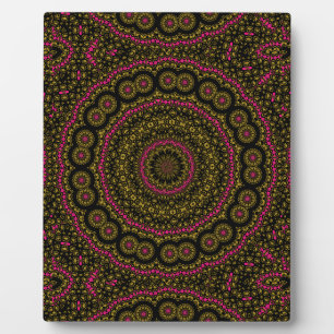 Fett rosa und schwarz Kaleidoscoope Fotoplatte