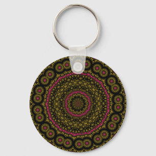 Fett rosa und schwarz Kaleidoskop KEY CHAIN Schlüsselanhänger
