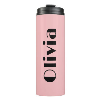 Fett rosa und schwarze Tumbler mit Namen Thermosbecher
