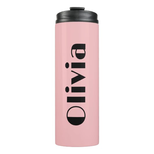 Fett rosa und schwarze Tumbler mit Namen Thermosbecher (Vorderseite)