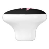 Fett rosa und schwarzes Filigree Herz Keramikknauf (Seitenansicht)