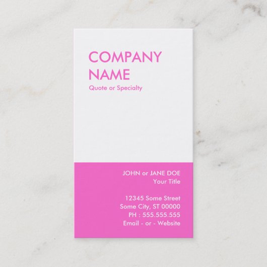 fett rosa visitenkarte (Vorderseite)