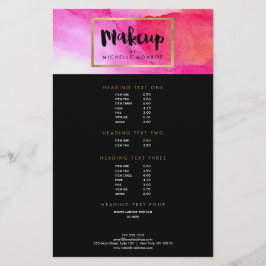 Fett rosa Wasserfarben Makeup Artist Flyer