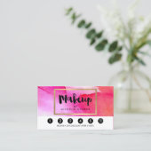 Fett rosa Wasserfarben Makeup Artist Loyalty Treuekarte (Stehend Vorderseite)