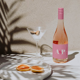 Fett rosa-weiße Typografie-Valentinstag Schaumweinetikett