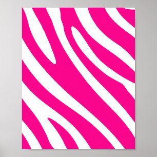 Fett rosa Zebra Streifen Poster