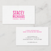 Fett rosafarbene grunbedruckte Text-Business-Karte Visitenkarte (Vorne/Hinten)