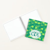 Fett Rose grünes Goldmonogramm Notizblock (Innenseite)