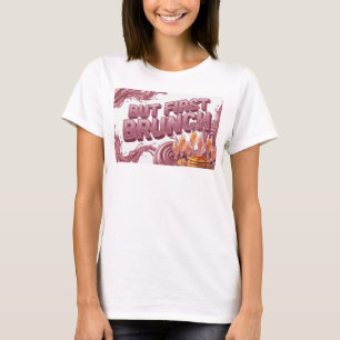 Fett Rot ABER ZUERST BRUNCH Tragbare Kunst T-Shirt