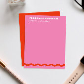 Fett Rot und Candy Pink Wavy Rahmen Personal Dankeskarte