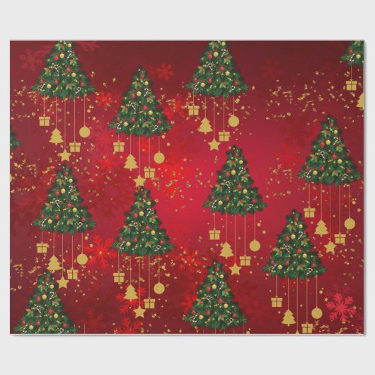 Fett Rot und Gold Geschenkpapier (Flach)