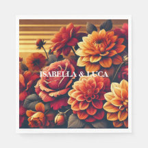 Fett Rot und Orangefarbene Wasserfarben Elegante