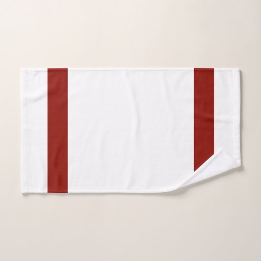 Fett rot und weiß mit optionaler Monogramm Badhandtuch Set (Handtuch)