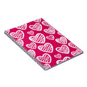 Fett Rot und Weiß Scribble Herzmuster Notizblock (Rechte Seite)