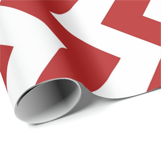 Fett Rot und Weiß Zigzag Muster Geschenkverpackung Geschenkpapier (Rolleneckpunkt)