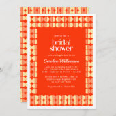 Fett rote Abstrakte Formen Modernes Brautparty Einladung (Vorne/Hinten)