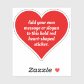 Fett rote Herzform mit Ihrem Text. Aufkleber (Blatt)