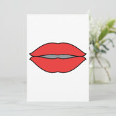 Fett Rote Lippen Pop Kunst Einladung (Stehend Vorderseite)