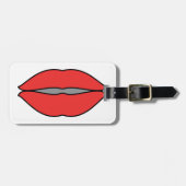 Fett Rote Lippen Pop Kunst Gepäckanhänger (Vorderseite horizontal)