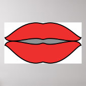 Fett Rote Lippen Pop Kunst Poster