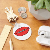 Fett Rote Lippen Pop Kunst Schlüsselanhänger