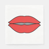 Fett Rote Lippen Pop Kunst Serviette (Vorderseite)