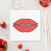 Fett Rote Lippen Pop Kunst Serviette