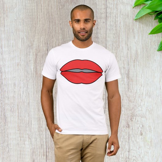 Fett Rote Lippen Pop Kunst T-Shirt