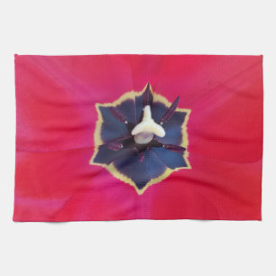 Fett Rote Tulip Blume Makro Naturfotografie Geschirrtuch