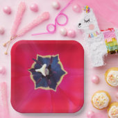 Fett Rote Tulip Blume Makro Naturfotografie Pappteller (Party)