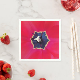 Fett Rote Tulip Blume Makro Naturfotografie Serviette